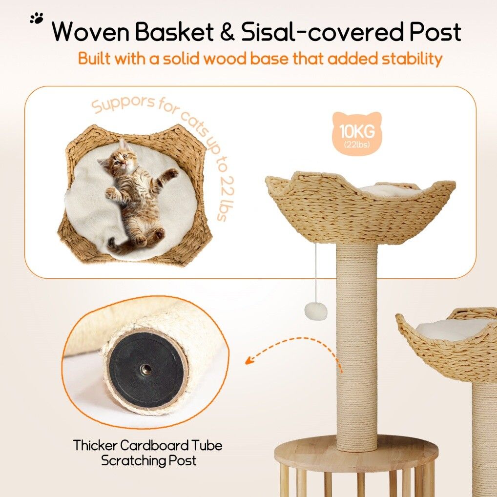 Cat Tree Tower Large Scratching Post Condo Activity Center 20x15x25 cm - SuperSaverAU - view 8