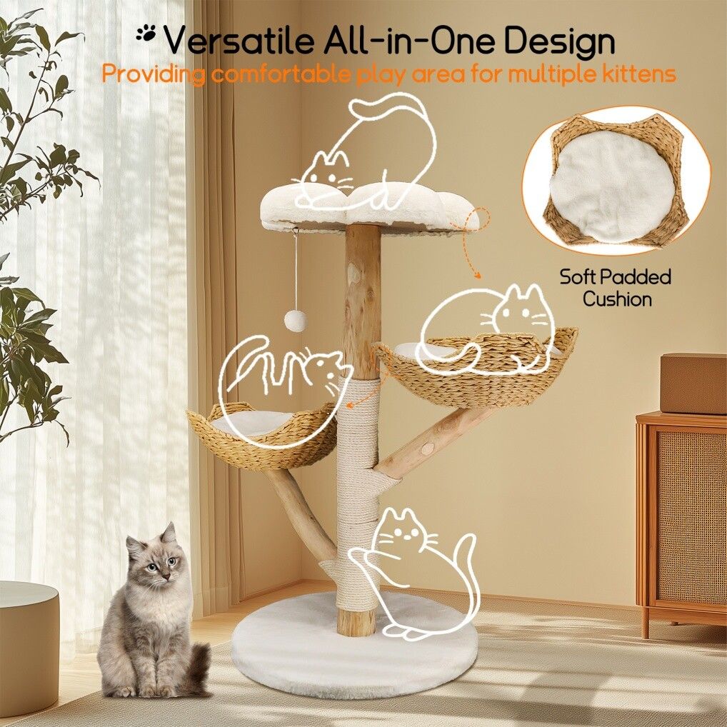 3 Tier Cat Tree Activity Centre Scratcher Post Climber 20x15x25 cm, Cozy & Durable - SuperSaverAU - view 3