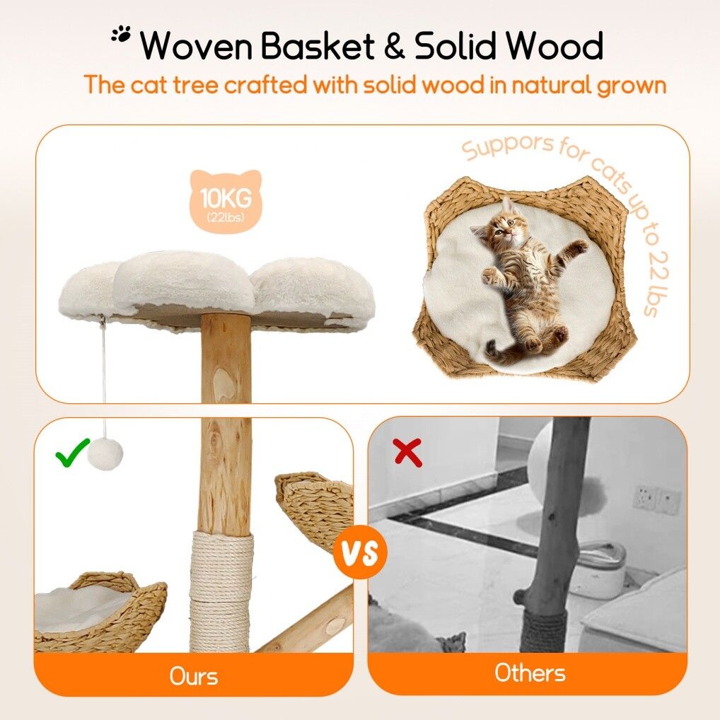 3 Tier Cat Tree Activity Centre Scratcher Post Climber 20x15x25 cm, Cozy & Durable - SuperSaverAU - view 7