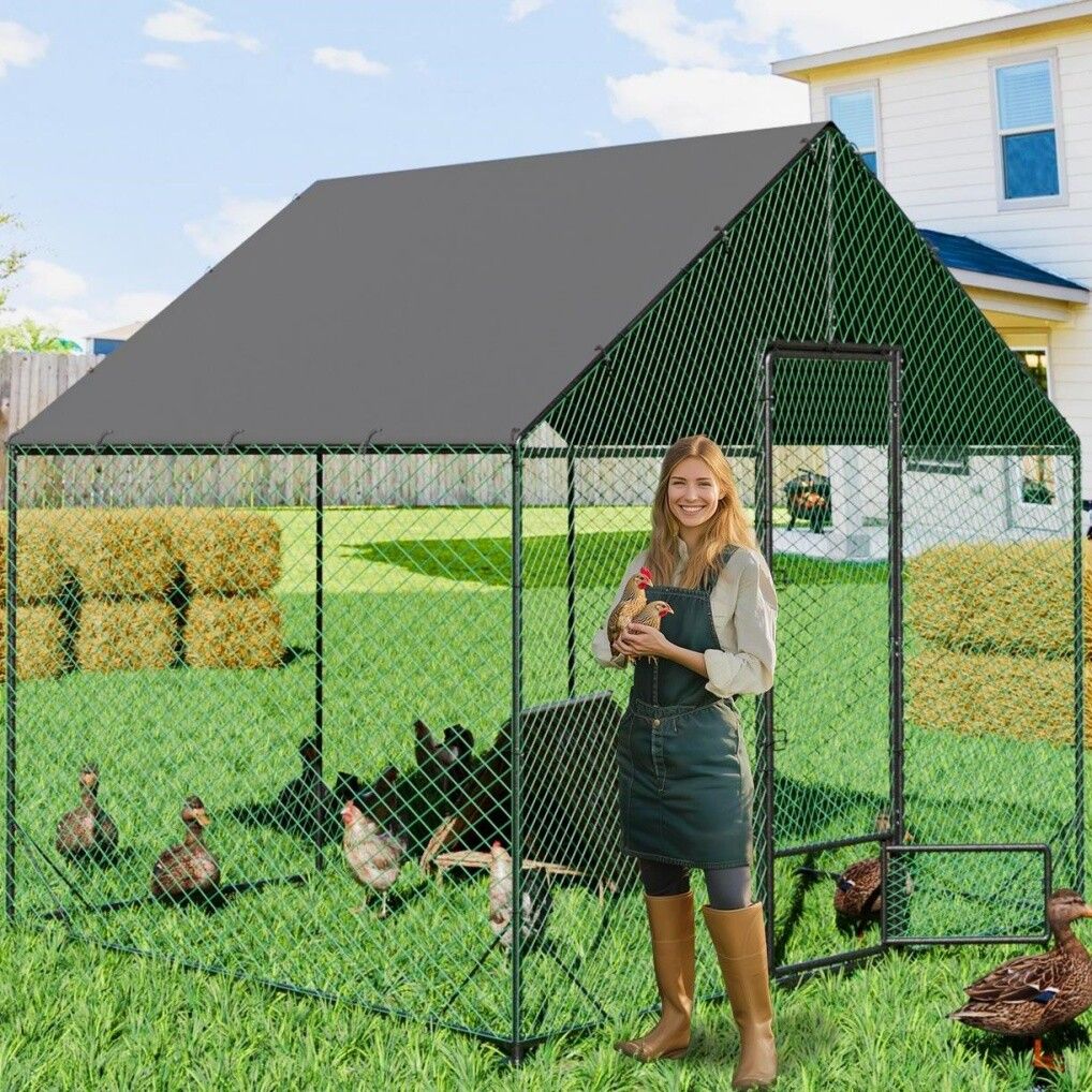 Large Chicken Coop Hen House 276x207x300cm - Durable, Easy Access, UV-Resistant - SuperSaverAU - view 3