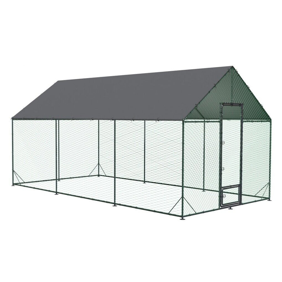 XXL Chicken Coop Hen House Cage 276x602x300cm with Walk-In Entrance & Sunshade Cover - SuperSaverAU - view 1