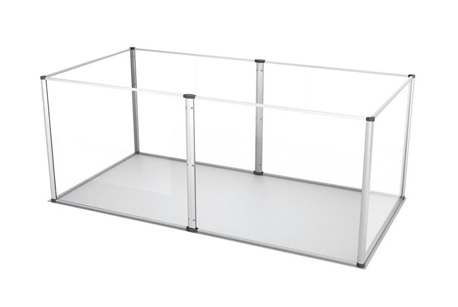 Clear Acrylic Dog Playpen 124x63x40CM, 6 Panels Cage with Waterproof Pad - SuperSaverAU - view 1