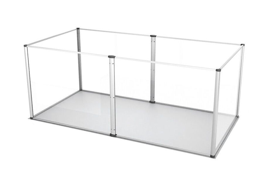Clear Acrylic Dog Playpen 124x63x40CM, 6 Panels Cage with Waterproof Pad - SuperSaverAU - view 1