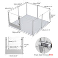 Large Acrylic Dog Playpen 120x120x61CM - 8 Panels, Durable, Clear Visibility - SuperSaverAU - view 2