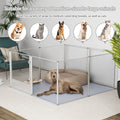 Large Acrylic Dog Playpen 132x132x80.5cm, 8 Panels, Durable & Safe Design - SuperSaverAU - view 3