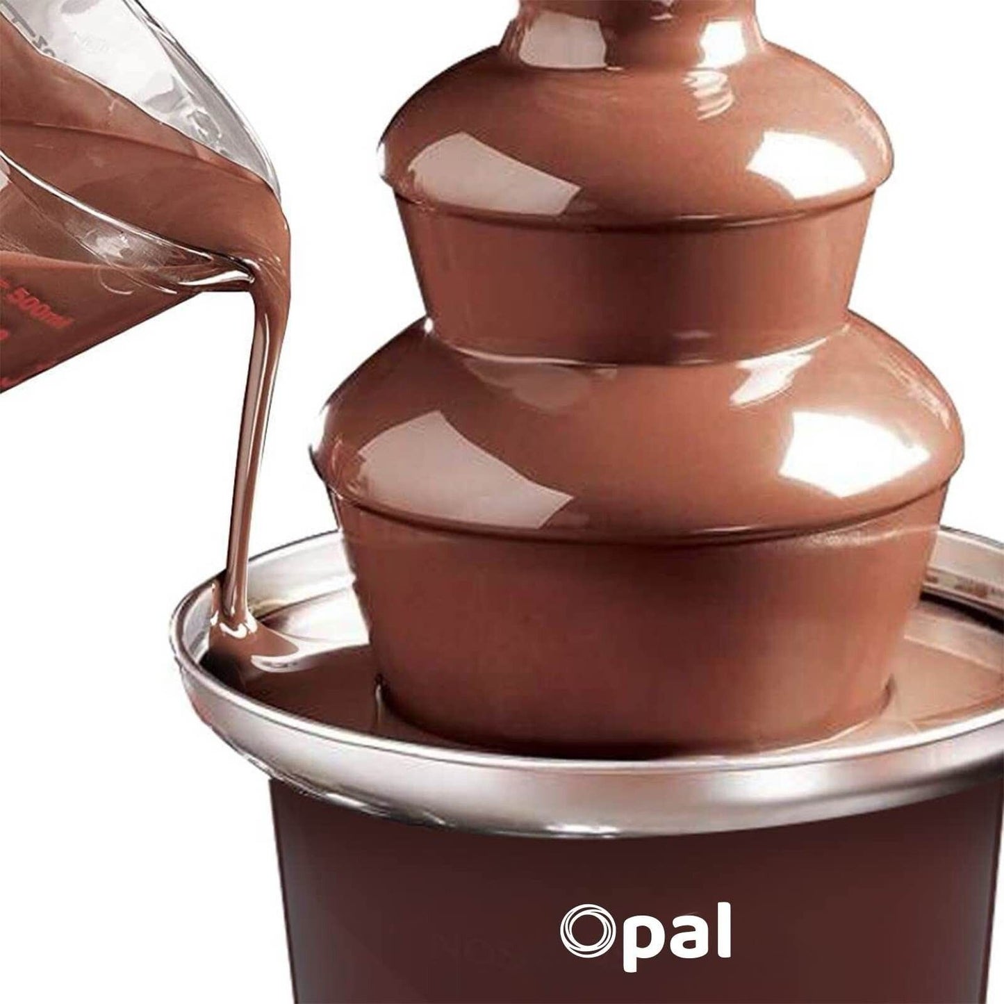 Stainless Steel 3-Tier Chocolate Fondue Fountain 0.9L