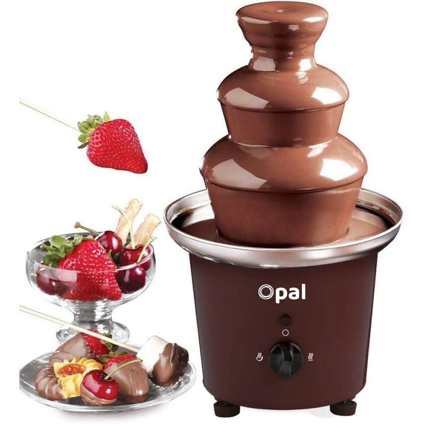 Stainless Steel 3-Tier Chocolate Fondue Fountain 0.9L
