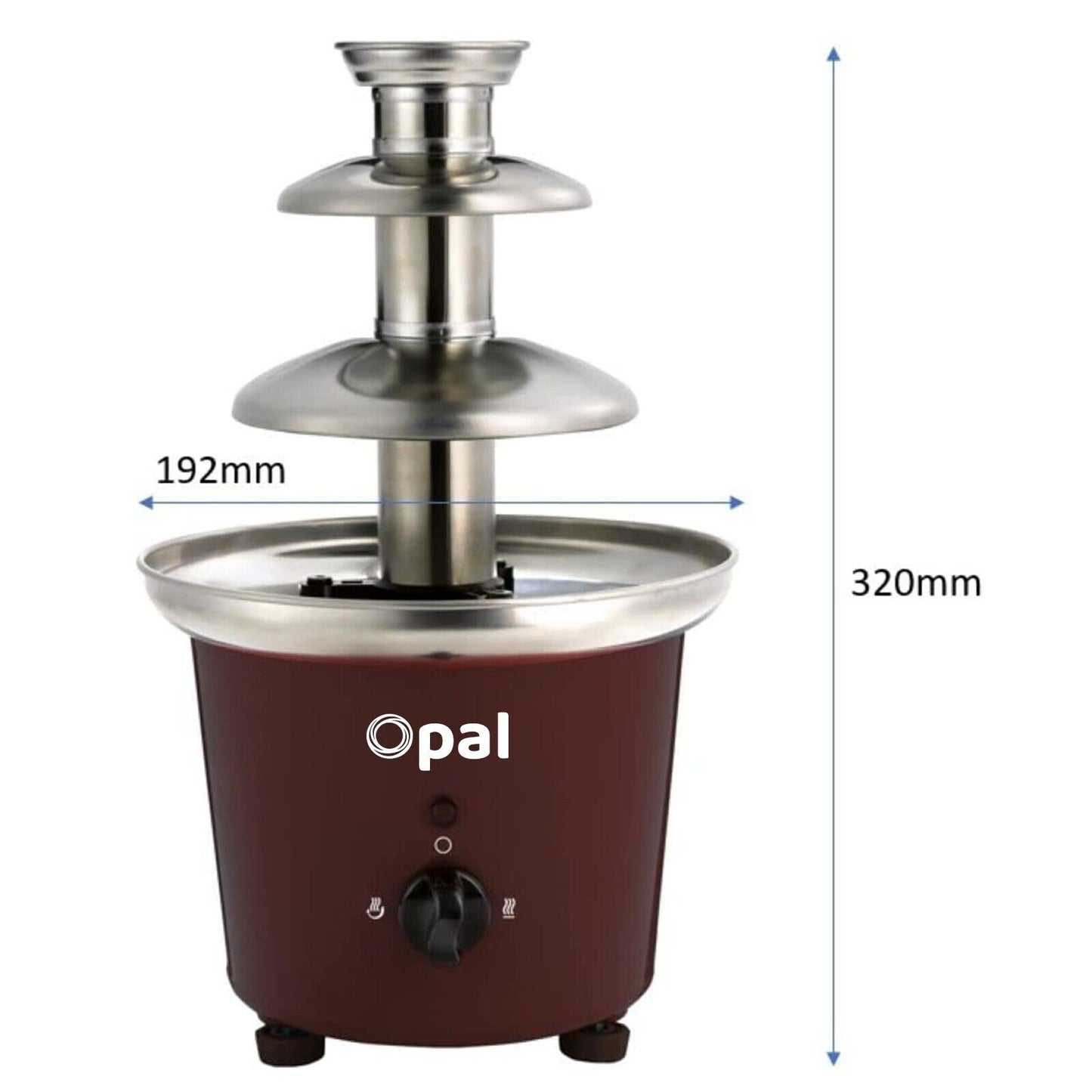 Stainless Steel 3-Tier Chocolate Fondue Fountain 0.9L