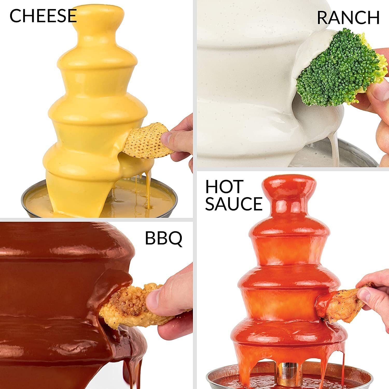 Stainless Steel 3-Tier Chocolate Fondue Fountain 0.9L - SuperSaverAU - view 7