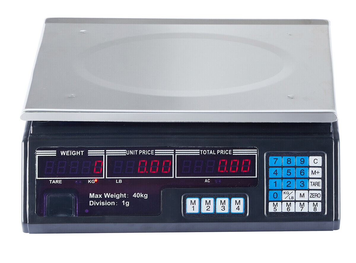 40KG Digital Kitchen Scale, Metal Electronic Postal Platform, 1g Precision, Stainless Steel - SuperSaverAU - view 3