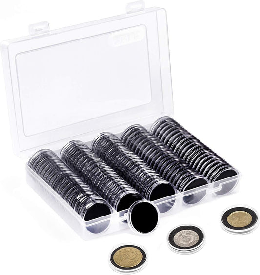 100PCS Clear Plastic Coin Holder Capsules for 20-30mm Coins