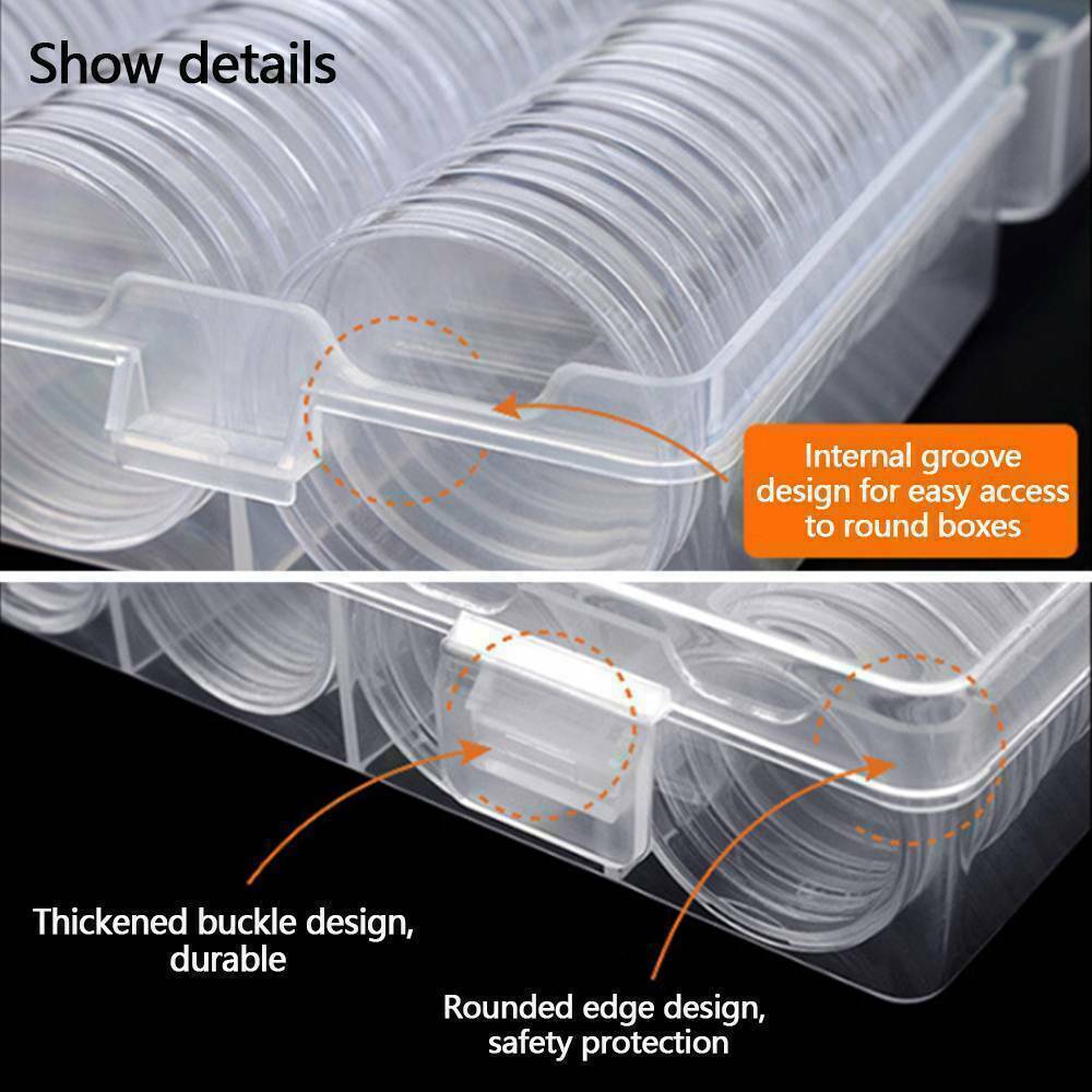 100PCS Clear Plastic Coin Holder Capsules for 20-30mm Coins - SuperSaverAU - view 5