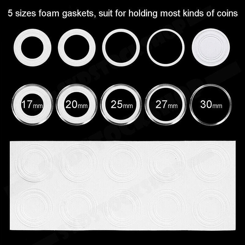 100PCS Clear Plastic Coin Holder Capsules for 20-30mm Coins - SuperSaverAU - view 8
