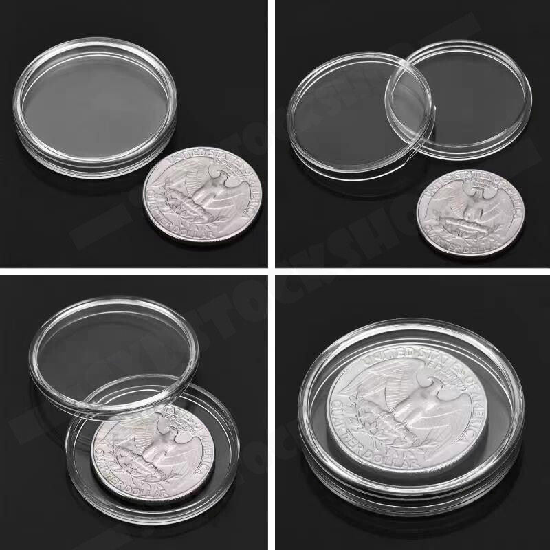 100pcs 46mm Clear Plastic Coin Holder Capsules - Durable Storage Box for Collectors - SuperSaverAU - view 4