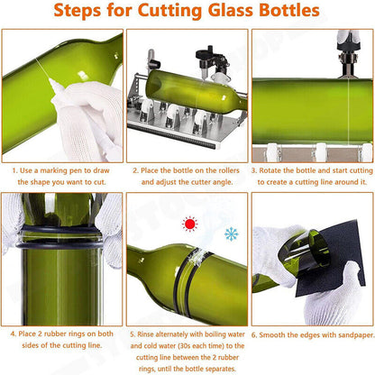Stainless Steel Glass Bottle Cutter DIY Tool Kit AU