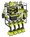 4-Layer Heavy Duty Drill Holder Wall Mount Tool Rack Organizer, 20 x 15 x 25 cm - SuperSaverAU - view 1