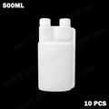 Premium 10-Pack 500ml Plastic Twin Chamber Bottles with Tamper-Evident Caps