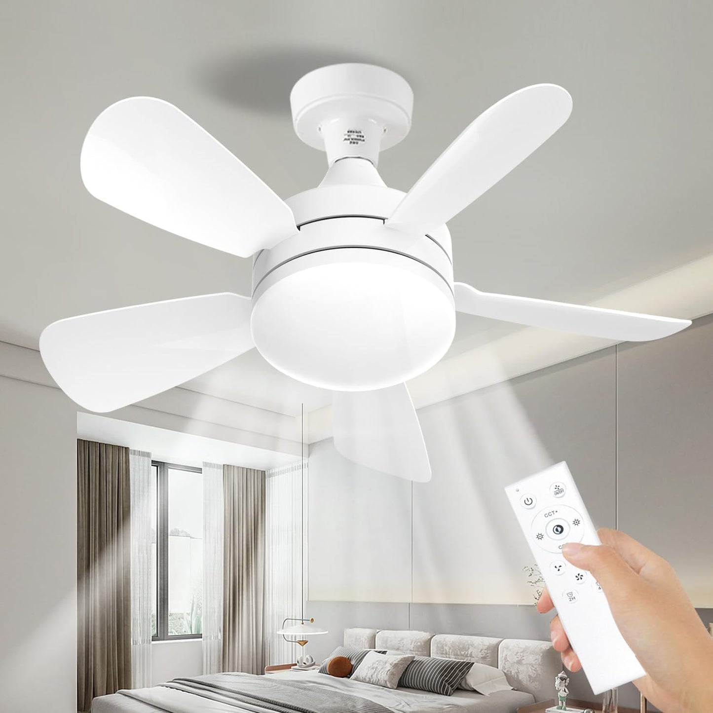 16.5 Inch Ceiling Fan with LED Light and Remote Control