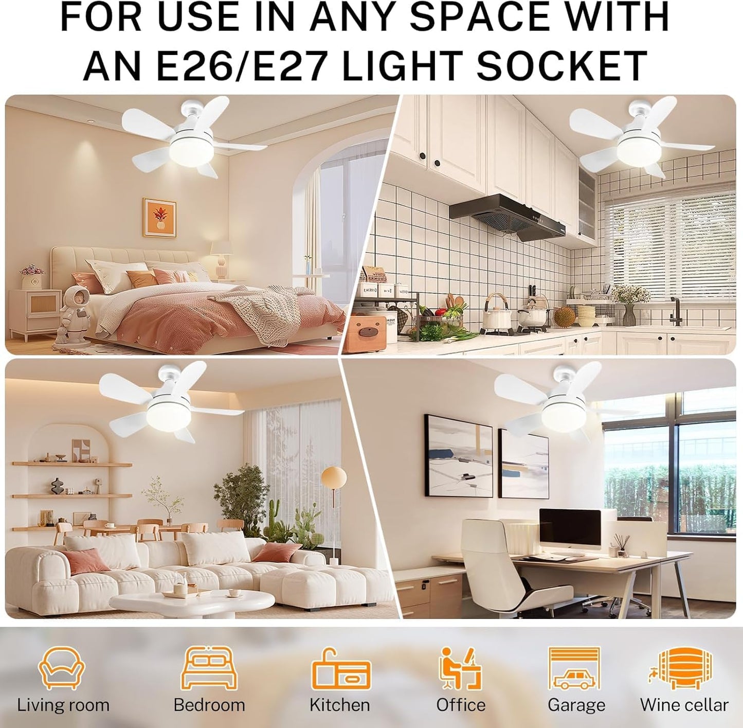 16.5 Inch Ceiling Fan with LED Light and Remote Control