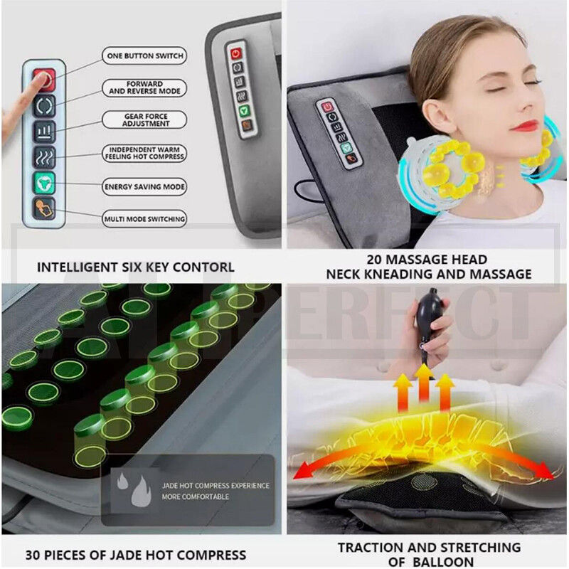 Premium Electric Full Body Heated Massage Mat 10 Motors 45cm Width