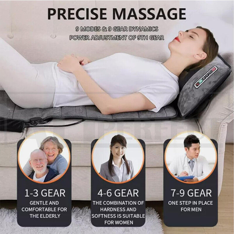 Premium Electric Full Body Heated Massage Mat 10 Motors 45cm Width