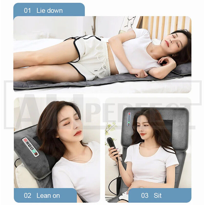 Premium Electric Full Body Heated Massage Mat 10 Motors 45cm Width