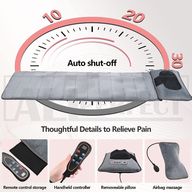 Premium Electric Full Body Heated Massage Mat 10 Motors 45cm Width