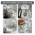 Premium Aluminium Mobile Shower Commode Chair 200kg with Footrests and Removable Pan