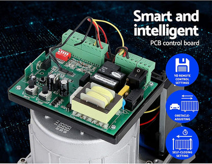 Electric Sliding Gate Opener 550W 0.74HP for 2m Gates w/ 6 Remotes & APP