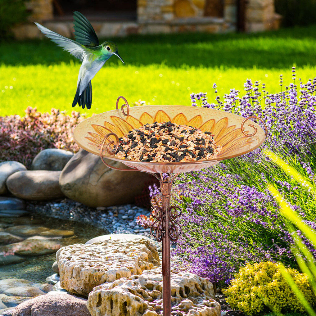 Solar Bird Bath Feeder Fountain, 20x15x25 cm, Attracts Hummingbirds, Durable Design - SuperSaverAU - view 1