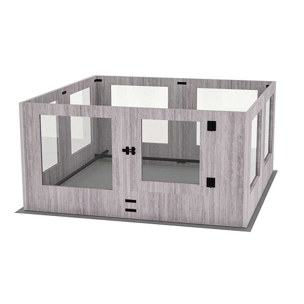 Indoor Dog Pen Tempered Glass Kennel 47.24x46.69x23.62 inches w/ Pad - SuperSaverAU - view 1