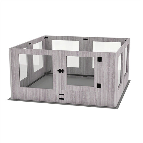Indoor Dog Pen Tempered Glass Kennel 47.24x46.69x23.62 inches w/ Pad - SuperSaverAU - view 1