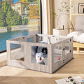 Indoor Dog Pen Tempered Glass Kennel 47.24x46.69x23.62 inches w/ Pad - SuperSaverAU - view 4