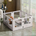 Indoor Dog Pen Tempered Glass Kennel 47.24x46.69x23.62 inches w/ Pad - SuperSaverAU - view 6