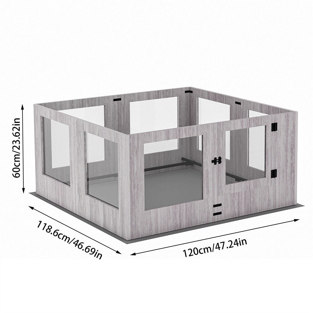 Indoor Dog Pen Tempered Glass Kennel 47.24x46.69x23.62 inches w/ Pad - SuperSaverAU - view 7