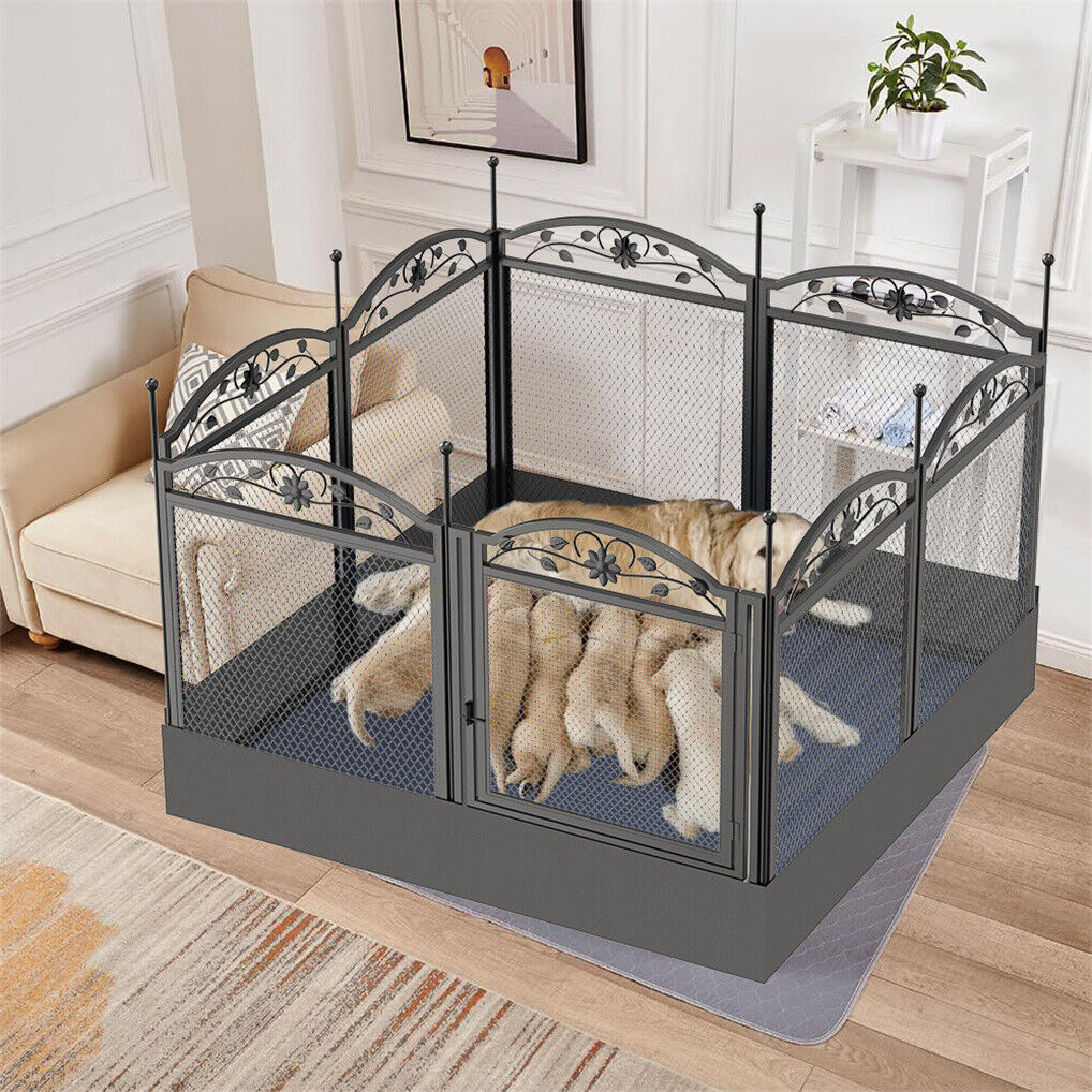 XL Metal Dog Playpen Indoor Fence 20x15x25 cm with Waterproof Pad, 2 kg - SuperSaverAU - view 2