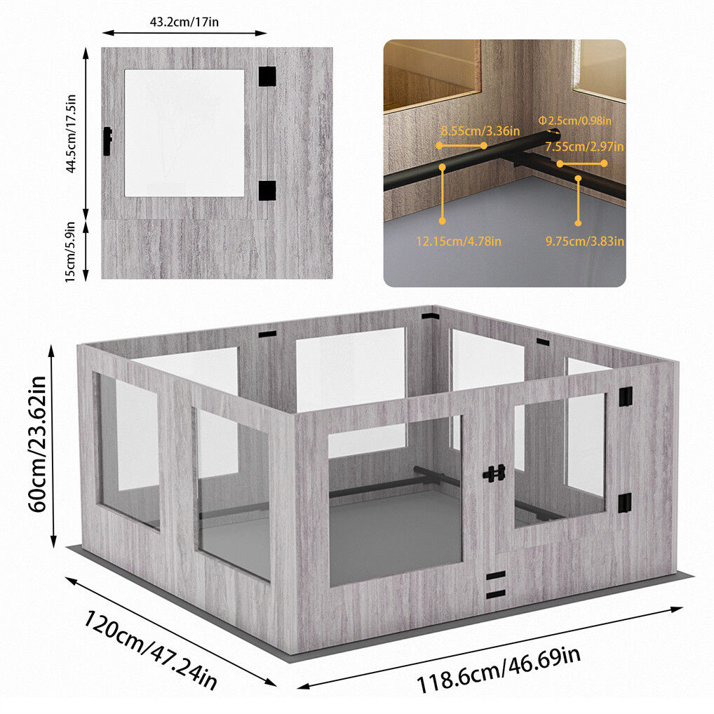 Large Dog Indoor Whelping Box, Tempered Glass & MDF, 20x15x25 cm, Safe & Stylish - SuperSaverAU - view 9