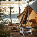 Stainless Steel Wood Burner Stove 20x15x25 cm for Camping w/ Chimney & Bag - SuperSaverAU - view 5
