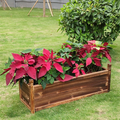 Large Raised Garden Bed Wooden Planter 90x30x33cm