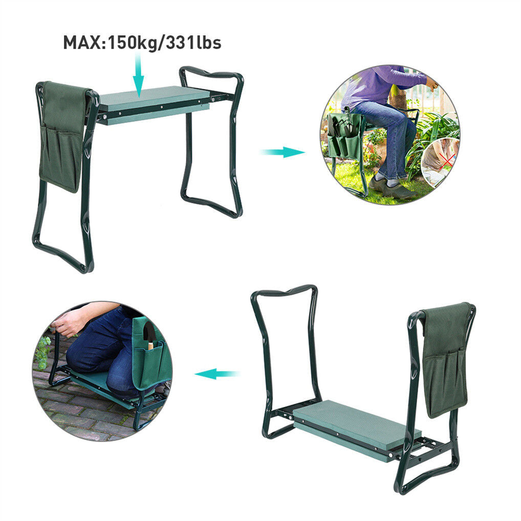 XXL Garden Kneeler Seat Stool - 150kg Load Capacity