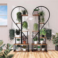 6 Tier Corner Plant Stand - Heart-Shaped Metal & MDF Ladder Shelf Rack, 20x15x25 cm - SuperSaverAU - view 3