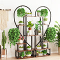 6 Tier Corner Plant Stand - Heart-Shaped Metal & MDF Ladder Shelf Rack, 20x15x25 cm - SuperSaverAU - view 4