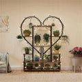 6 Tier Corner Plant Stand - Heart-Shaped Metal & MDF Ladder Shelf Rack, 20x15x25 cm - SuperSaverAU - view 6