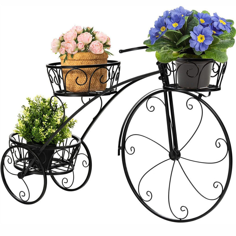 Iron Tricycle Plant Stand Pot Holder, 20x15x25 cm, Sturdy Iron, Elegant Design - SuperSaverAU - view 1