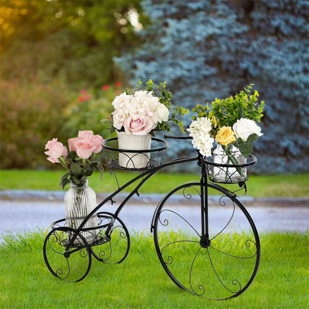 Iron Tricycle Plant Stand Pot Holder, 20x15x25 cm, Sturdy Iron, Elegant Design - SuperSaverAU - view 5