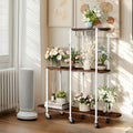 Plant Stand with Wheels, 3-Tier Indoor Outdoor Flower Rack, 20x15x25 cm - SuperSaverAU - view 1