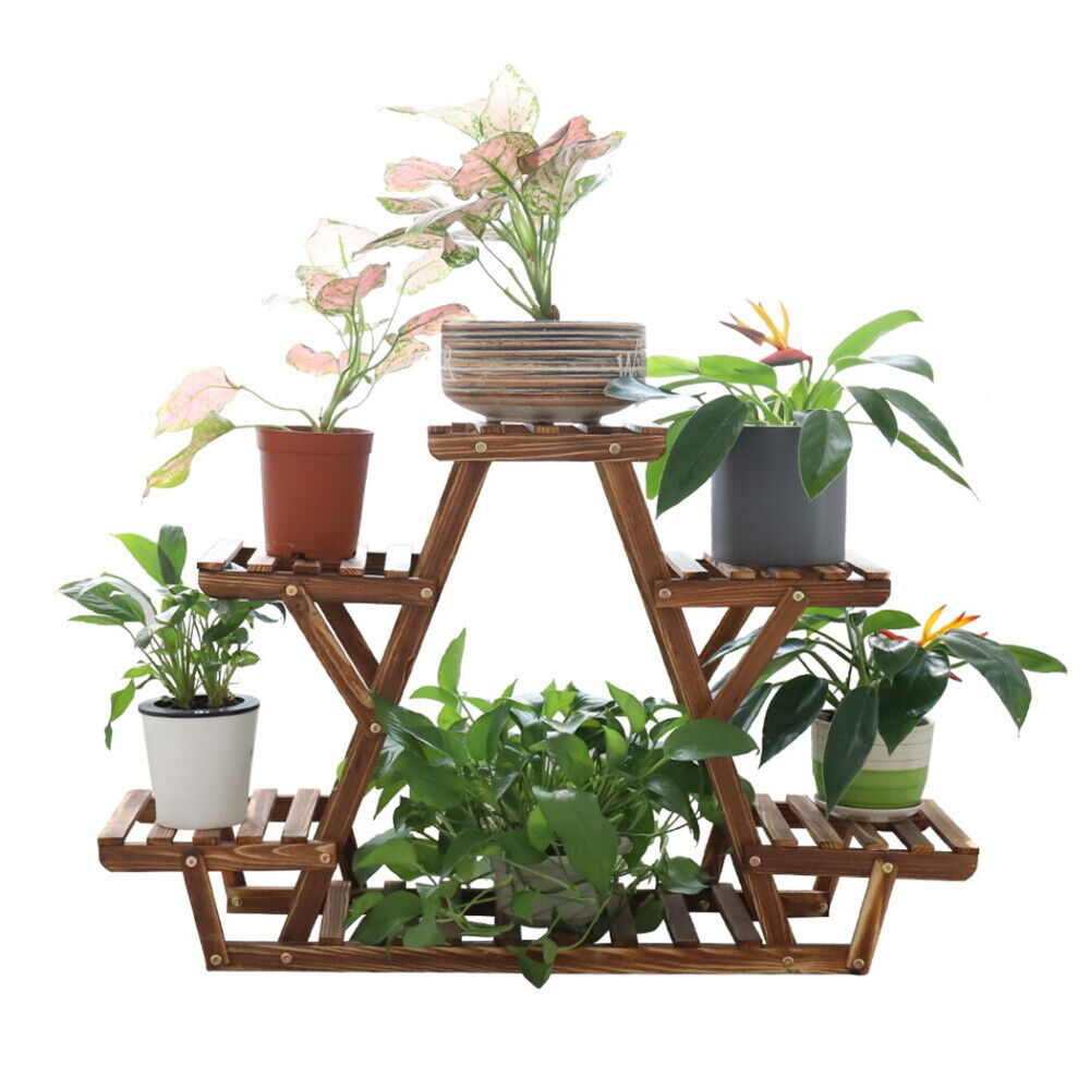 Wooden 6 Tier A-Frame Plant Stand 20x15x25 cm - Sturdy Pine Display Organizer - SuperSaverAU - view 6