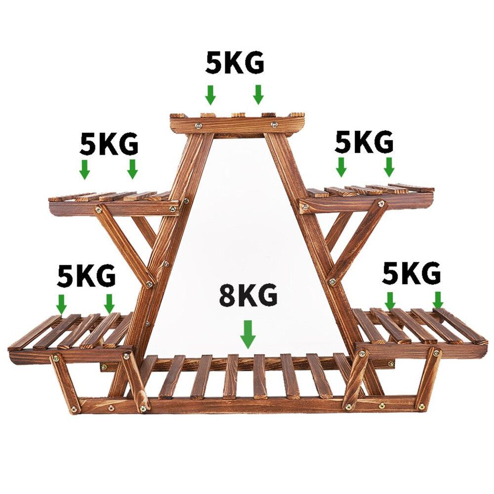 Wooden 6 Tier A-Frame Plant Stand 20x15x25 cm - Sturdy Pine Display Organizer - SuperSaverAU - view 8