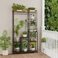 Rustic Plant Stand Shelf Rack with Hanging Rod for Indoor Outdoor Display - SuperSaverAU - view 1