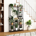 Rustic Plant Stand Shelf Rack with Hanging Rod for Indoor Outdoor Display - SuperSaverAU - view 4
